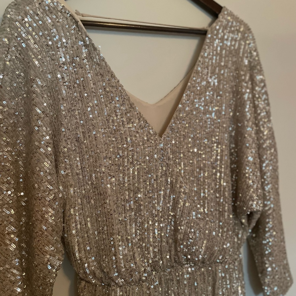 Sequin V-Neck Dress